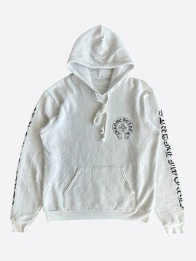 Chrome Hearts White & Black Horseshoe Logo Hoodie